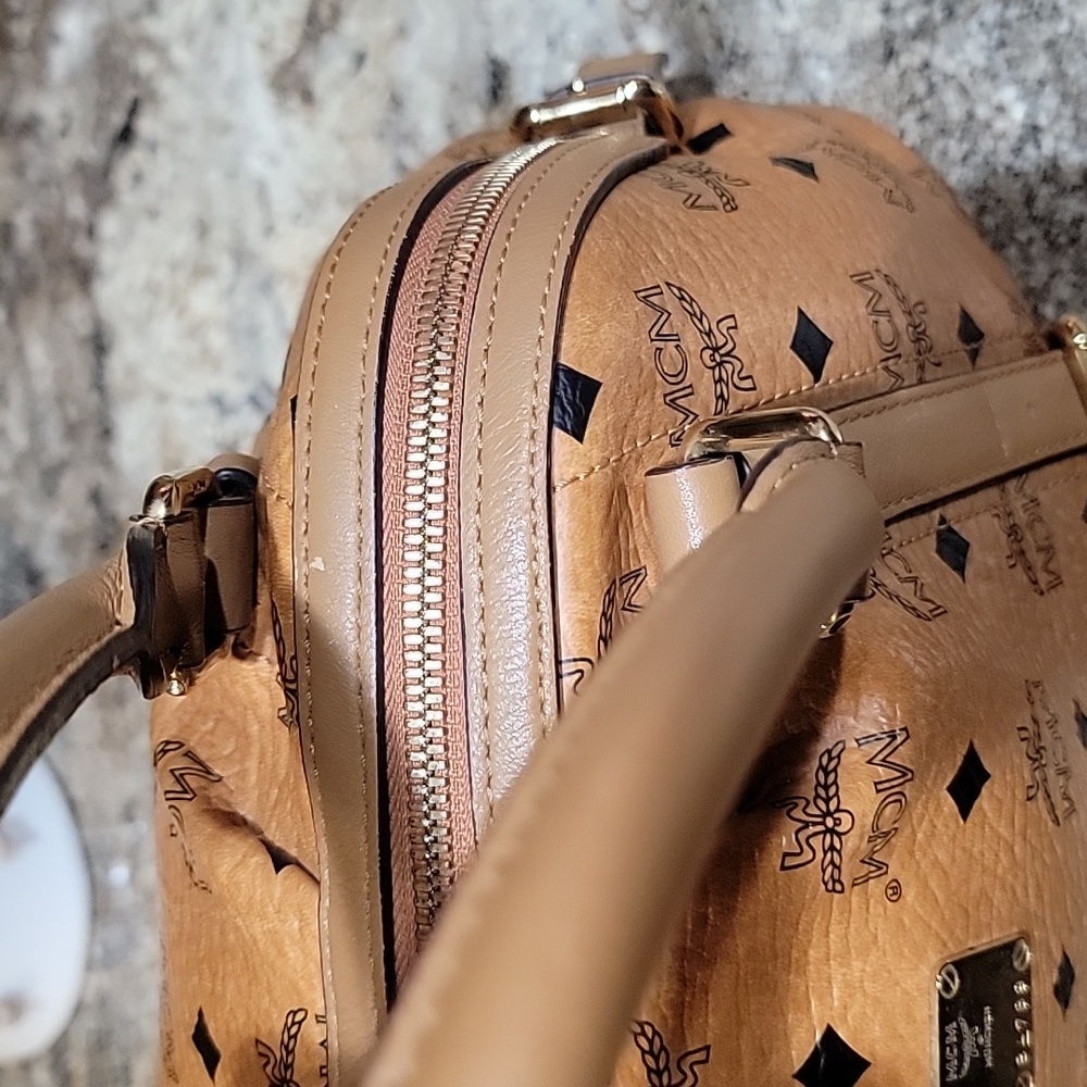 MCM EUC Visetos Buckle Dome Satchel Bag - Picture 6 of 13